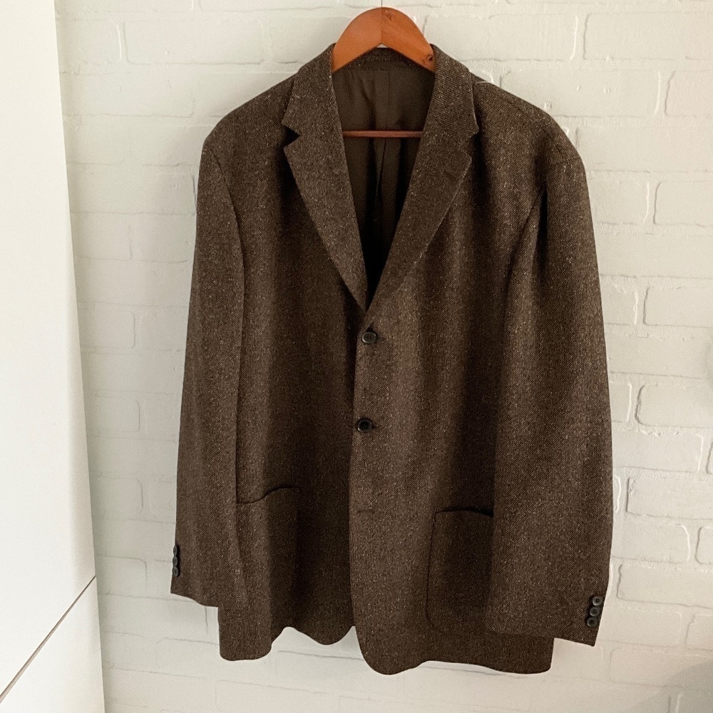 Hugo Boss Sirrah Silk Wool Tweed Blazer Quiet Luxury Hazelnut Brown US 48L - Picture 3 of 16